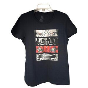Teefury Mashup Star Wars Villain Eyes Navy Blue Graphic T-Shirt 3XL Stretch New
